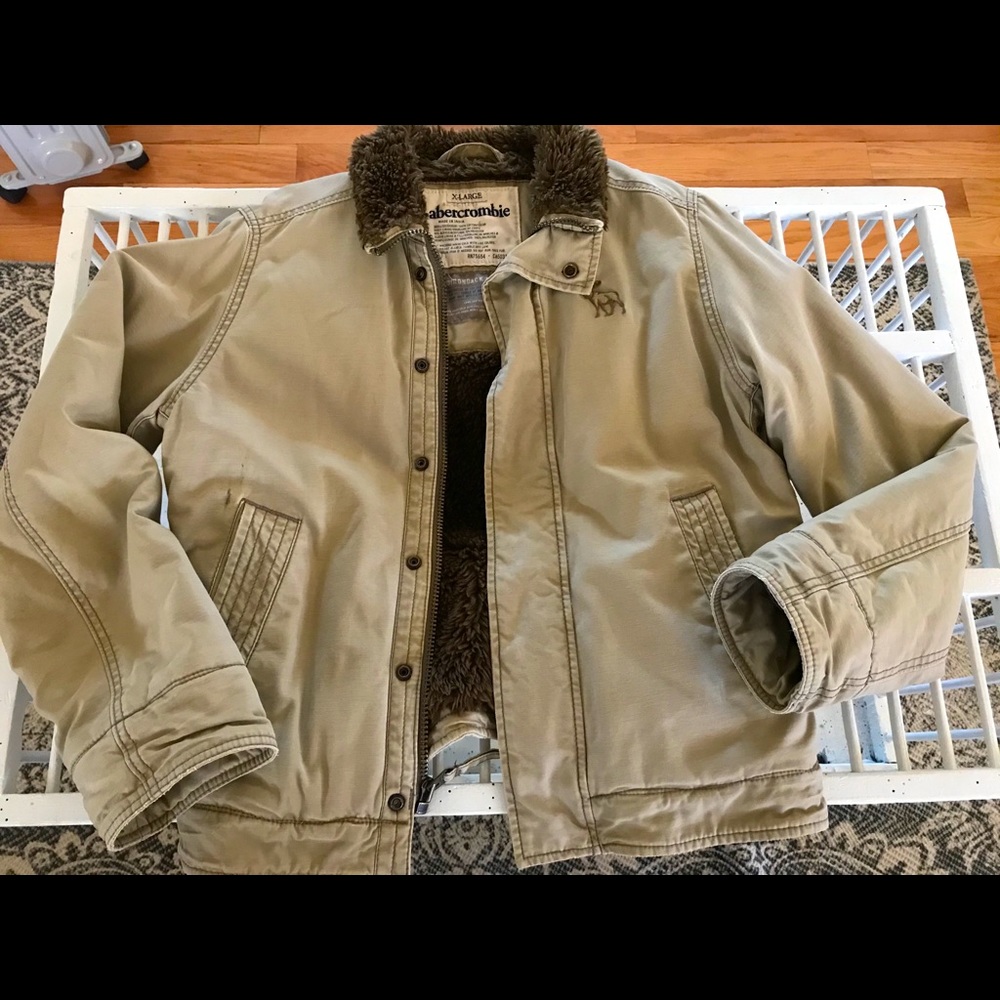 Abercrombie and Fitch fur lined Adirondack coat.